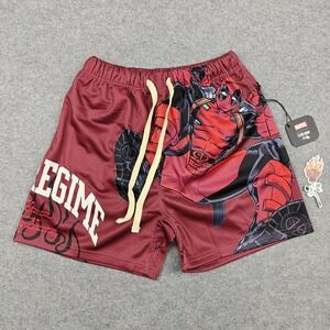 Civil Regime Marvel Deadpool Mesh‎ Shorts Mens XS Red Bullseye Graphic New